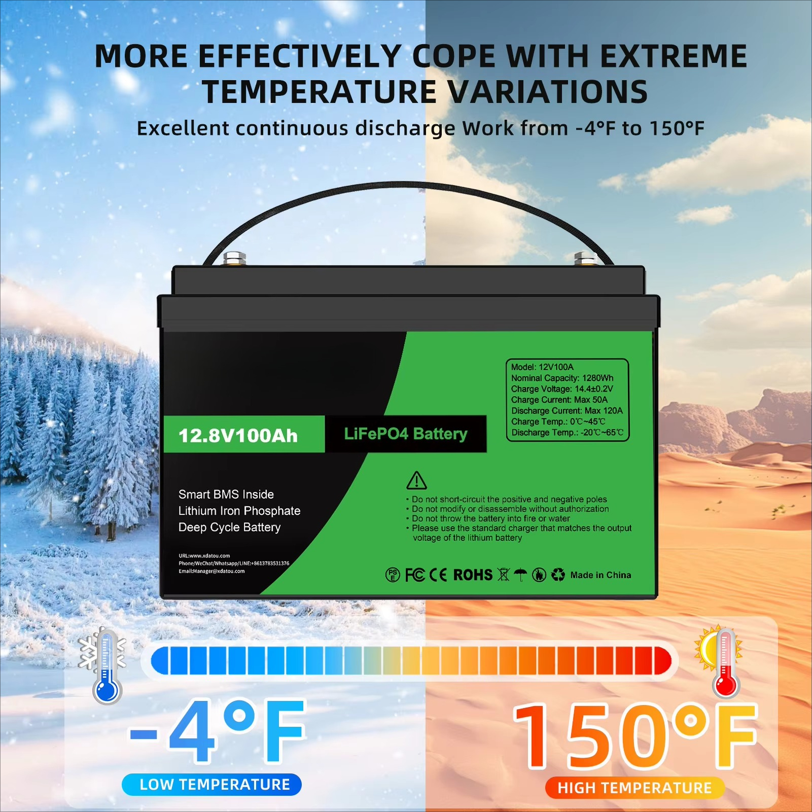DATOUBOSS US Local Warehouse   - Lithium Battery 100Ah reseña y precio