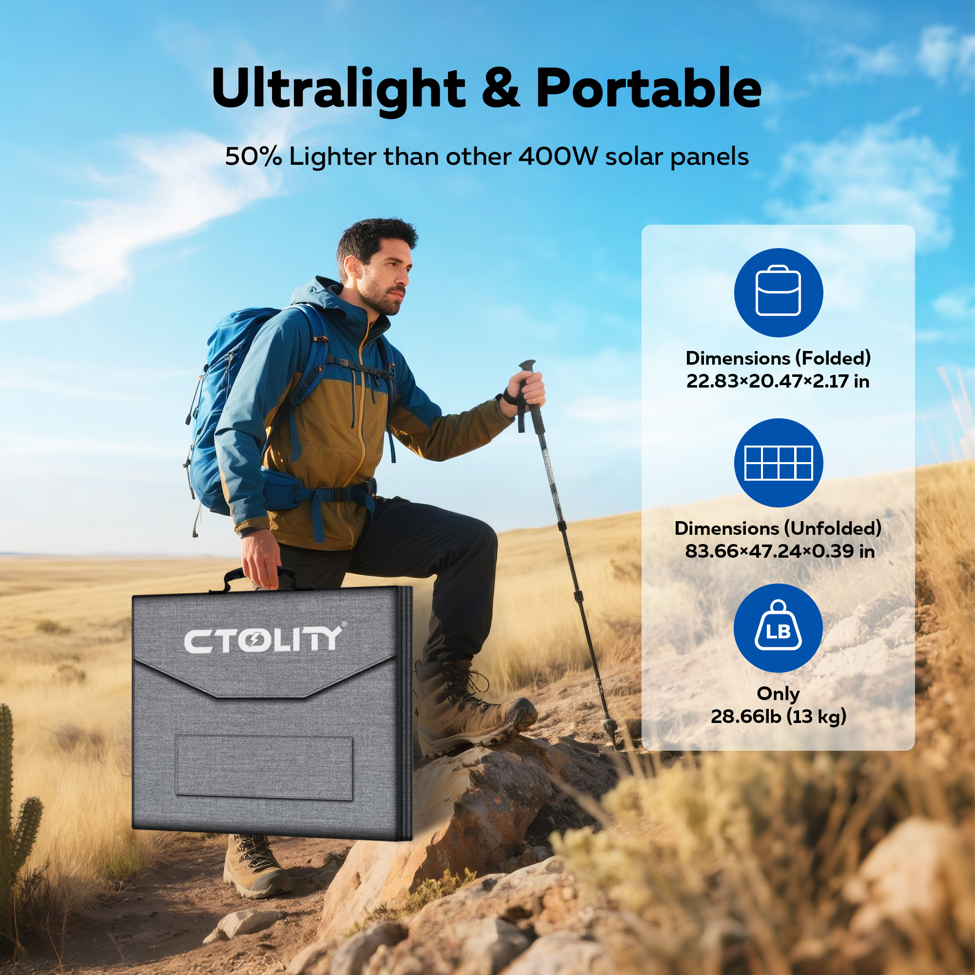 CTOLITY SP400 Portable Solar P - Rv Solar Kit 400W reseña y precio